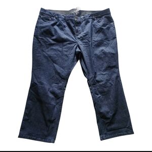 Woman Within Plus Size 34W Denim Blue Jeans  5-Pockets Darkwash
